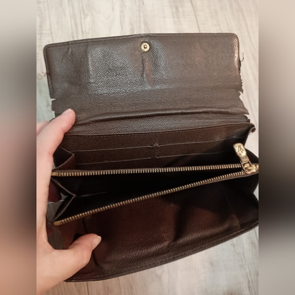 Louis Vuitton Portefeuille Sarah Long Bifold Damier Wallet Checkerboar - Picture 10 of 13